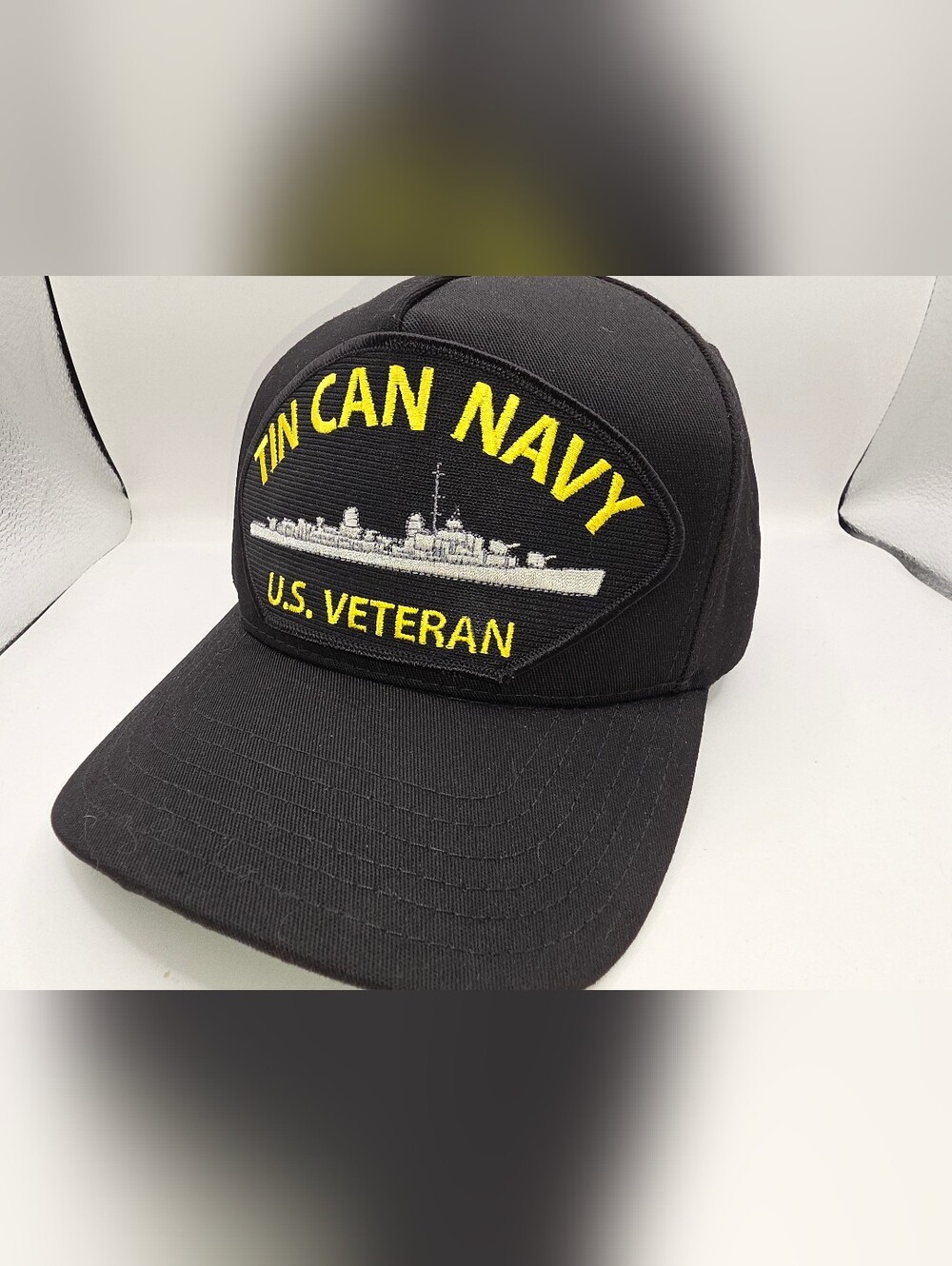 US Tin Can Navy Veteran Adjustable Hat Cap Medals of America Black